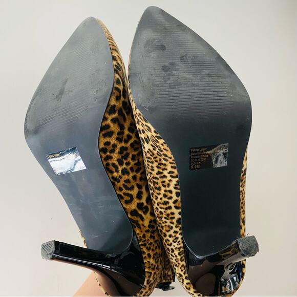 CARLOS SANTANA Black Animal Leopard Print Stiletto Heel Ankle Boot Booties 9.5 - Picture 5 of 11
